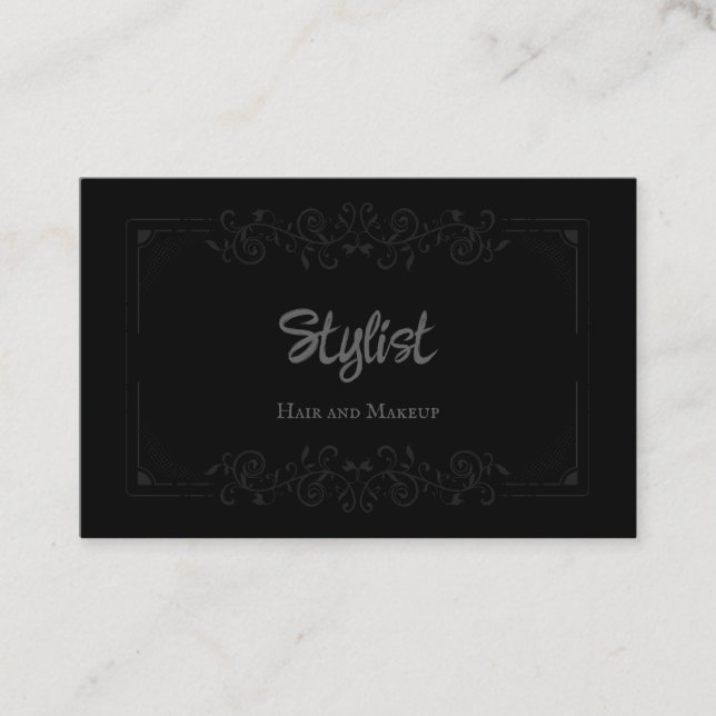 French Gothic Damask Stylist Business Card (Front)