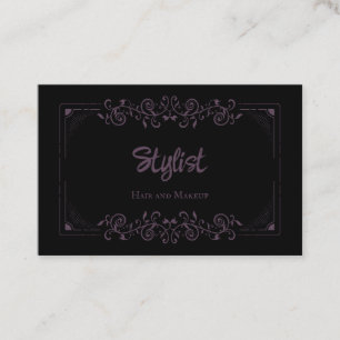 French Gothic Damask Stylist Eggplant Business Card