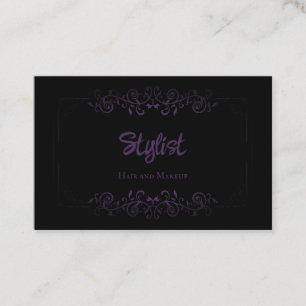 French Gothic Damask Stylist Purple Business Card