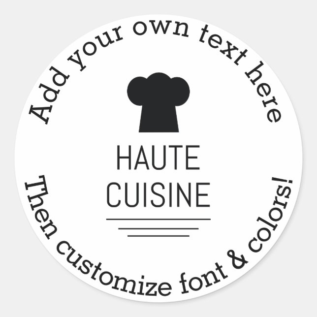 French Gourmet Haute Cuisine Classic Round Sticker (Front)