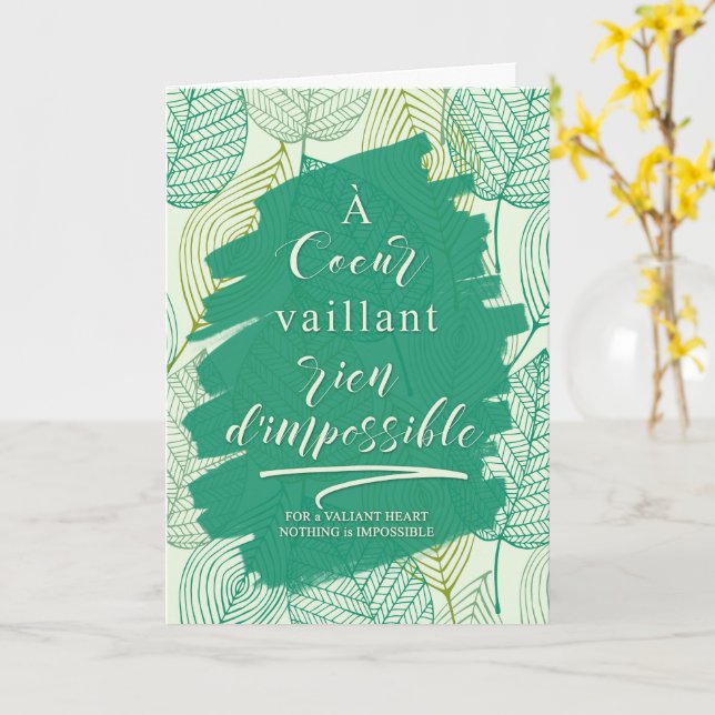 French Graduation Nothing is Impossible Typography Card (Yellow Flower)
