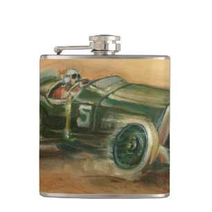 French Grand Prix Racecar by Ethan Harper Hip Flask