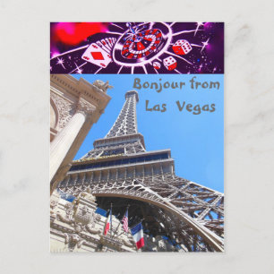 French Greetings Las Vegas Style Postcard
