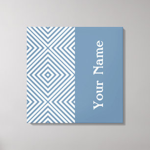French Grey Diamond Chevron w/ name @ Emporiomoffa Canvas Print