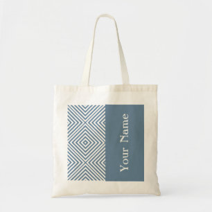French Grey Diamond Chevron w/ name @ Emporiomoffa Tote Bag