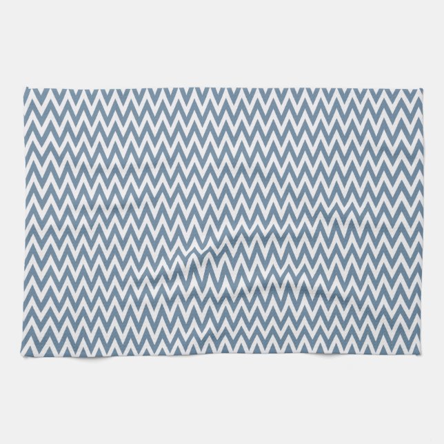 French Grey Elegant Chevron Design Tea Towel (Horizontal)