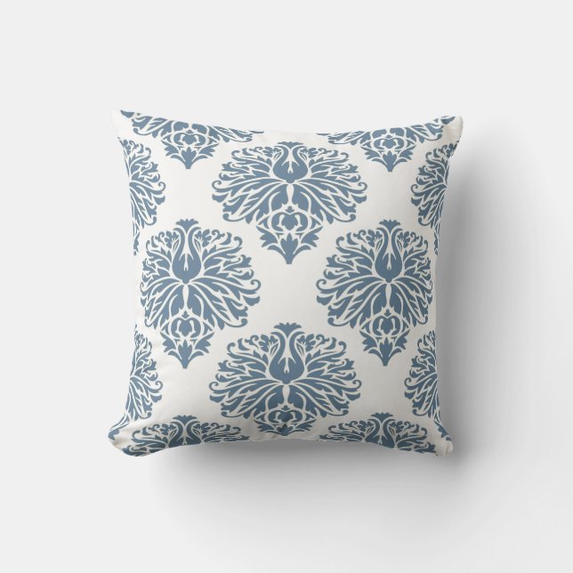 French Grey Elegant Damask Cushion (Front)