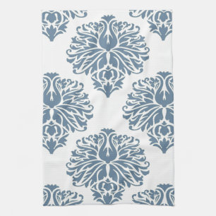French Grey Elegant Damask Tea Towel