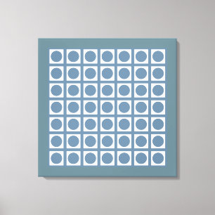 French Grey Elegant Grid Dots Canvas Print