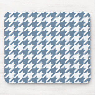 French Grey Elegant Houndstooth Mouse Mat