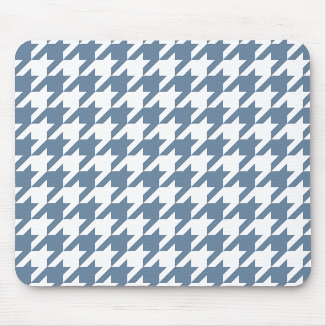 French Grey Elegant Houndstooth Mouse Mat (Front)