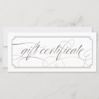 French Grey Elegant Script Gift Certificates