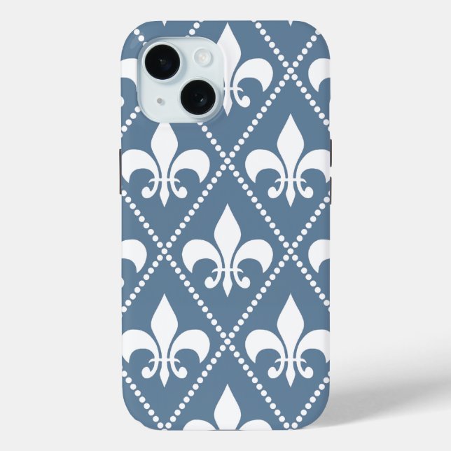 French Grey Fleur de Lis Case-Mate iPhone Case (Back)