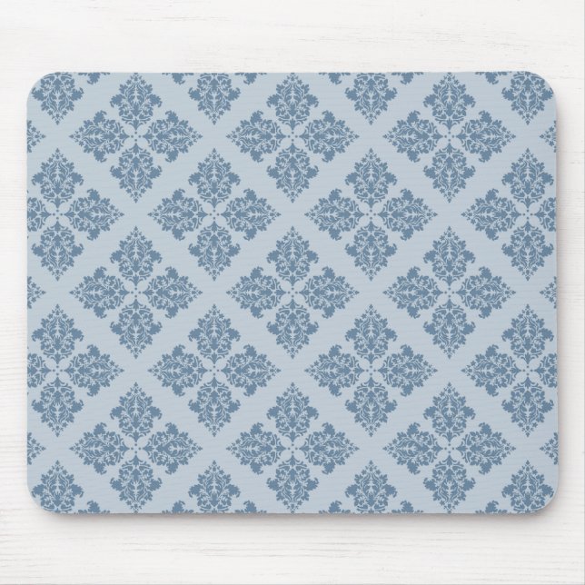 French Grey Moroccan Damask Mouse Mat (Front)