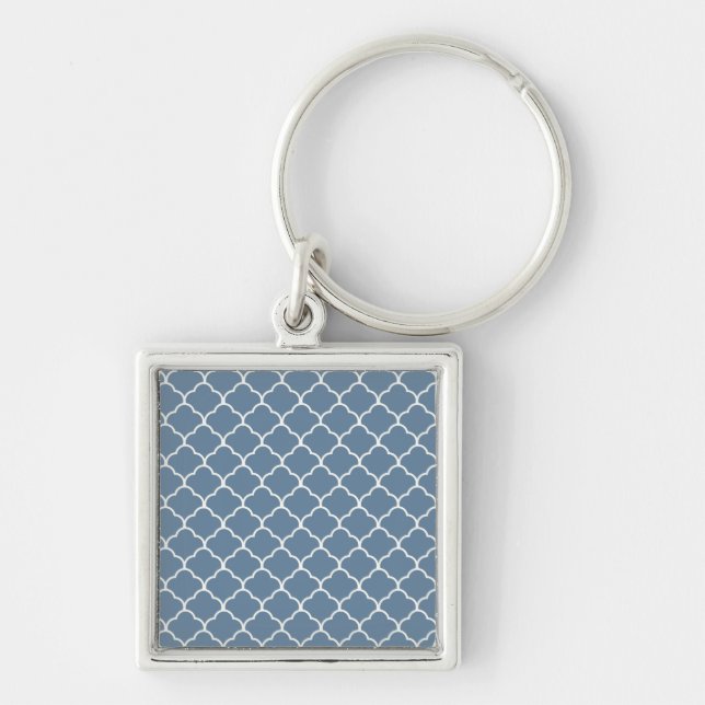 French Grey Moroccan Design @ Emporiomoffa Key Ring (Front)