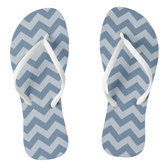 French Grey Moroccan Moods Chevrons Flip Flops (Footbed)