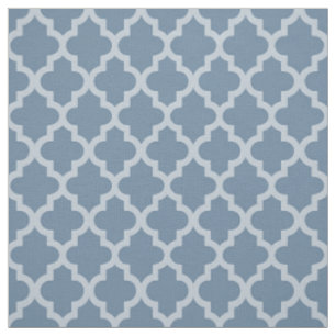 French Grey Moroccan Moods Quatrefoil Fabric