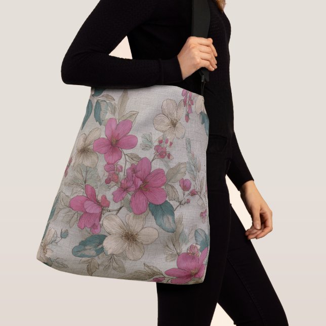 French Grey Pattern  Crossbody Bag (Close Up)