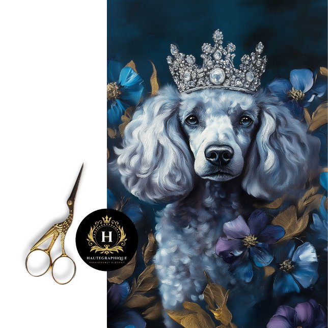 French Grey Poodle Portrait Decoupage  Tissue Paper (Creator Uploaded)