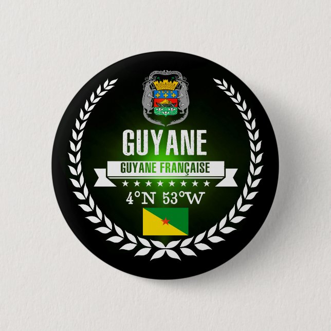 French Guiana 6 Cm Round Badge (Front)