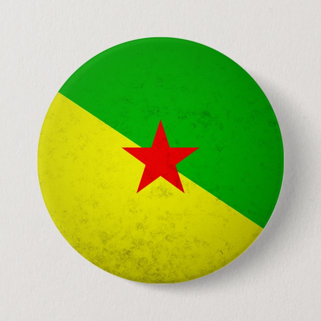 French Guiana 7.5 Cm Round Badge (Front)