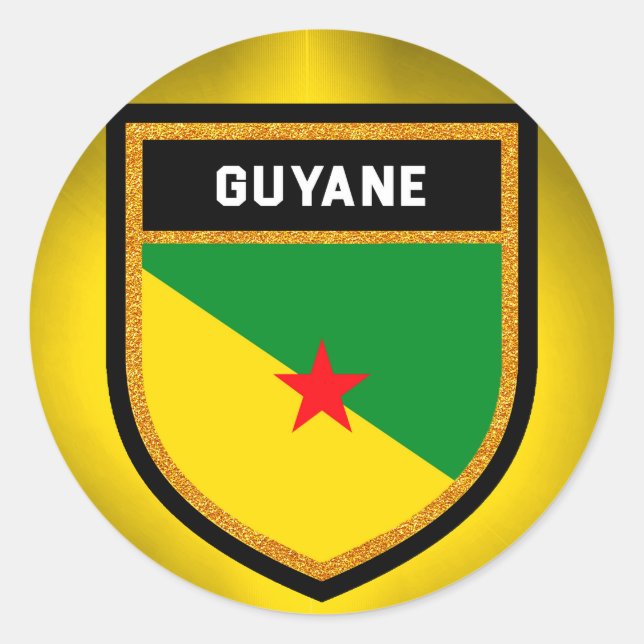 French Guiana Flag Classic Round Sticker (Front)