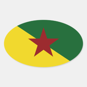 French Guiana Flag Oval Sticker