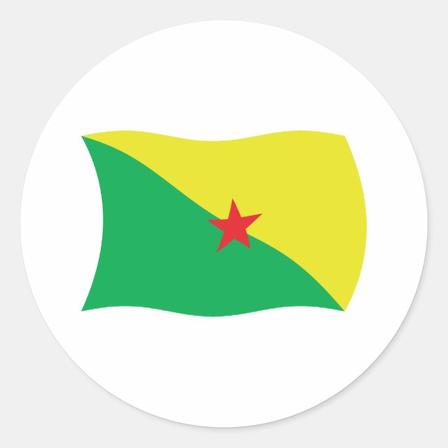 French Guiana Flag Sticker (Front)