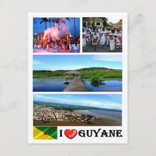 French Guiana - I Love - Postcard