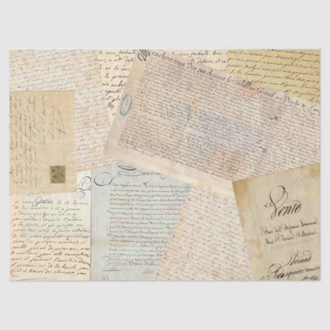 French Handwriting Tissue Paper (Front)