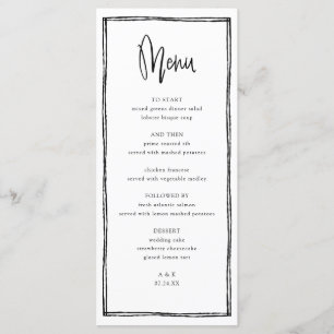 French Handwritten Wedding Long Menu