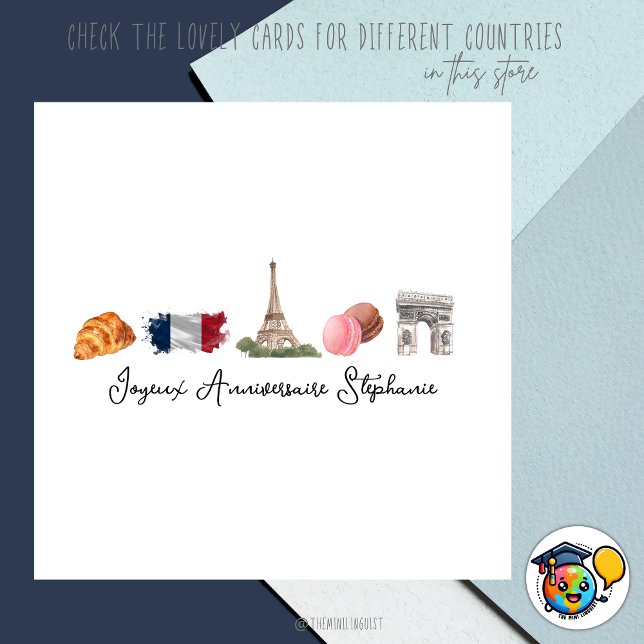 French Happy Birthday Card, Joyeux Anniversaire  Card (Creator Uploaded)