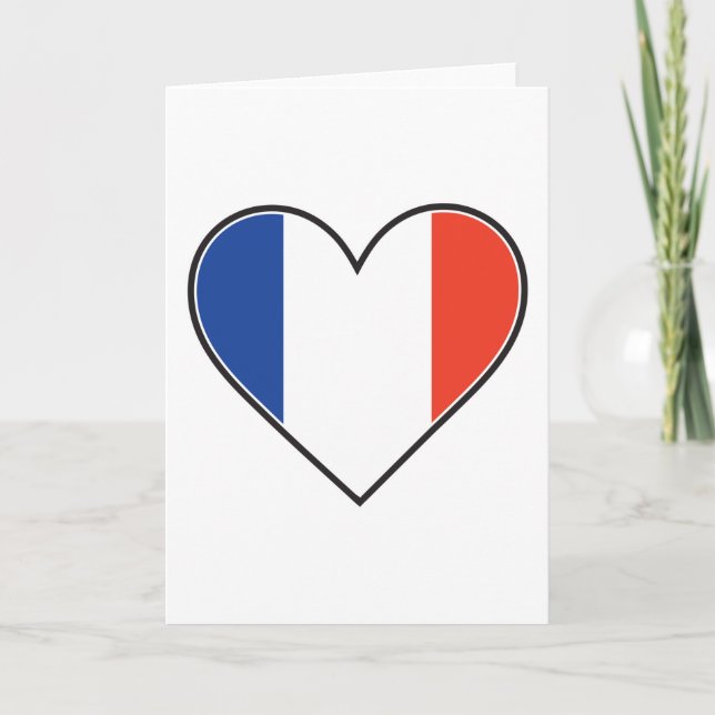 French Heart Flag Card (Front)
