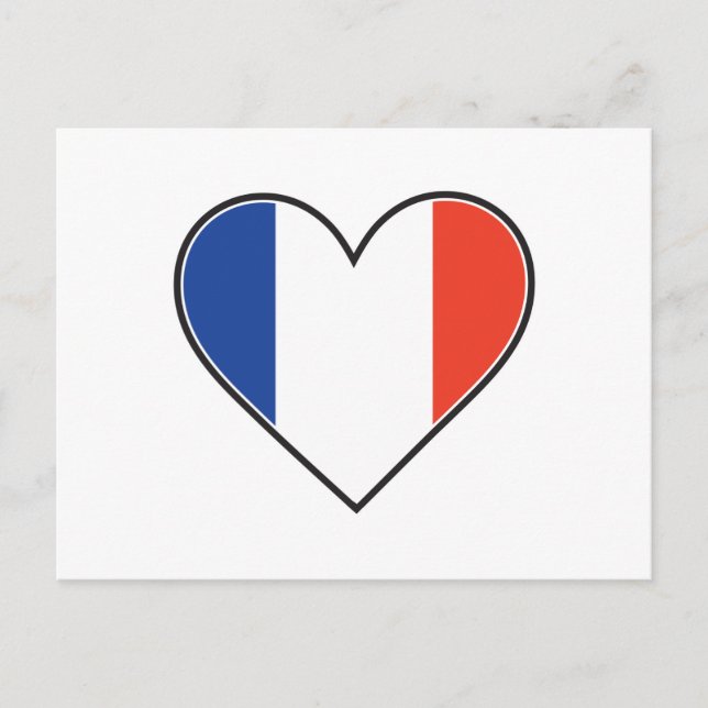 French Heart Flag Postcard (Front)