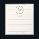 French Hen Grocery Notepad<br><div class="desc">Make your grocery list in style with this elegant notepad that can be personalised with your name and text. This design features a hand painted french hen illustration by Shelby Allison on an ivory background with a blue border.</div>