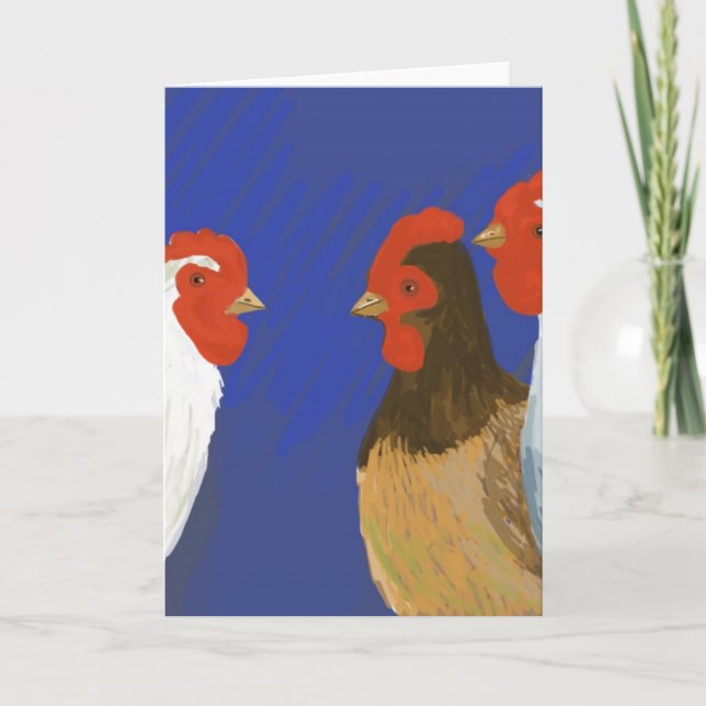 french hens card (Front)