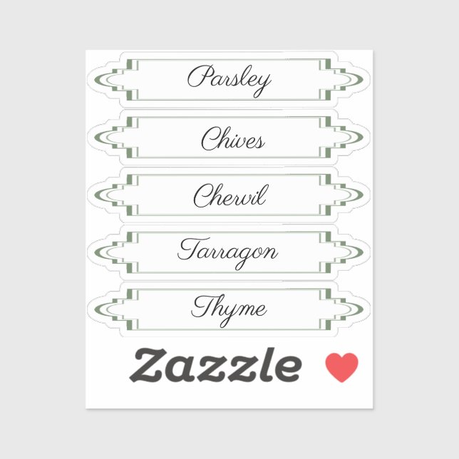 French Herb Label Stickers Fines Herbes       (Sheet)