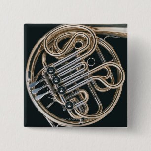 French Horn 15 Cm Square Badge