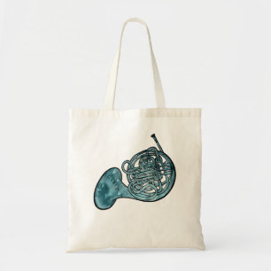French Horn Art blue french horns band class desig Tote Bag