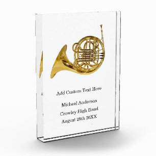 French Horn Band Award Customise Photo Block