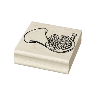 French Horn band music class teacher Rubber Stamp