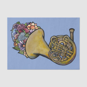 French Horn Band Music Floral Art Tissue Paper
