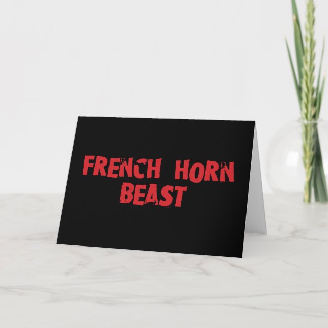French Horn Beast Greeting Card (Front)