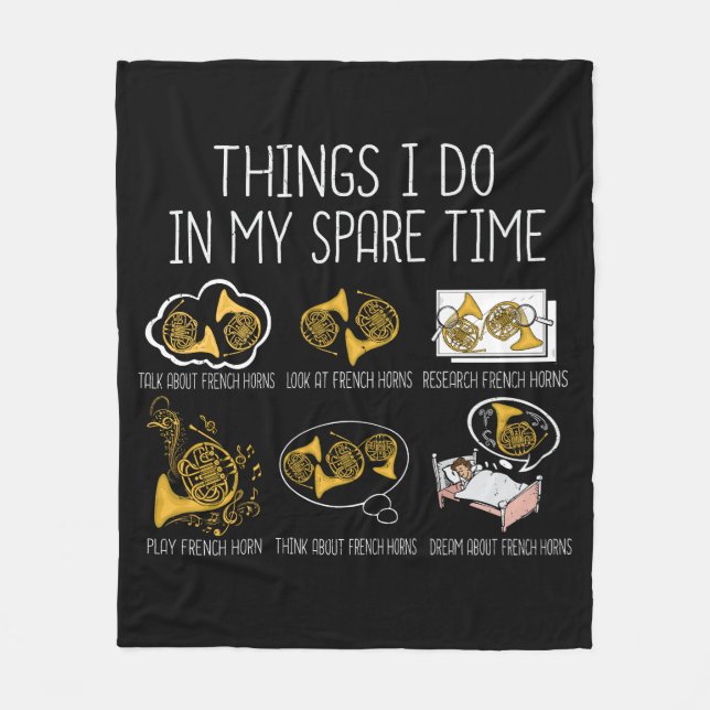 French Horn Big Band Orchestra Instrument Music Fleece Blanket (Front)