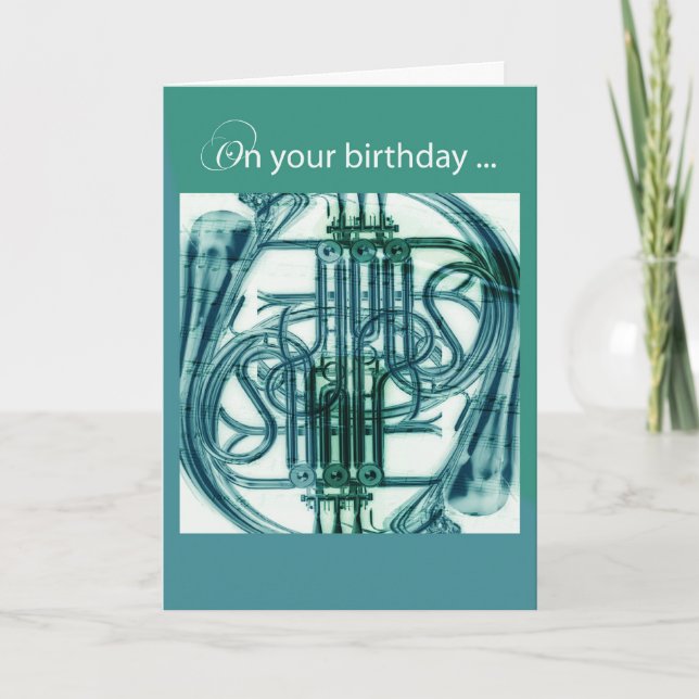 French Horn Birthday Card (Front)