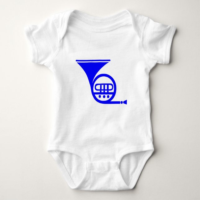 French Horn - Blue Baby Bodysuit (Front)
