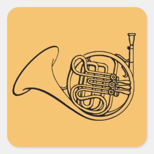 French Horn brass band music Square Sticker