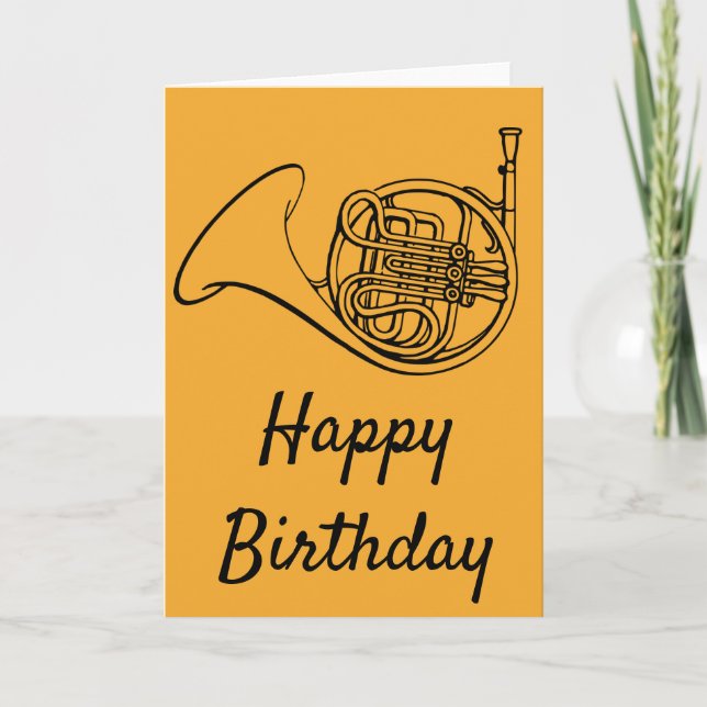 French Horn brass music birthday Card (Front)