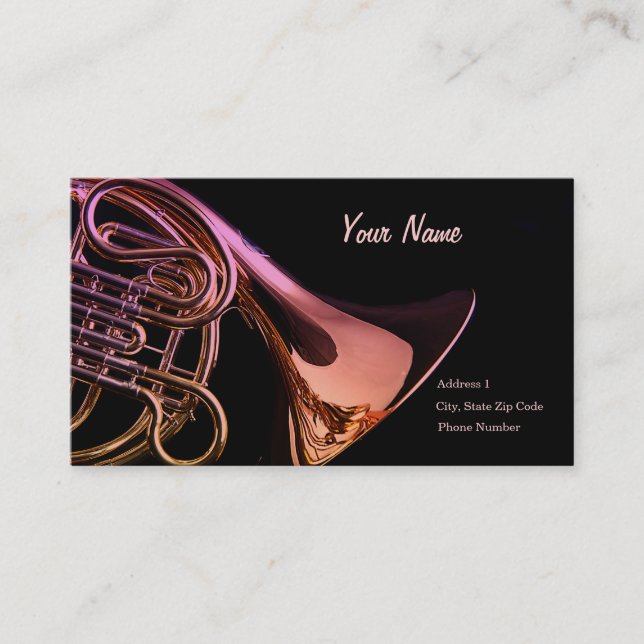 French Horn Business Card (Front)