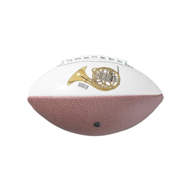 French horn cartoon illustration  american football (Rotated 270)
